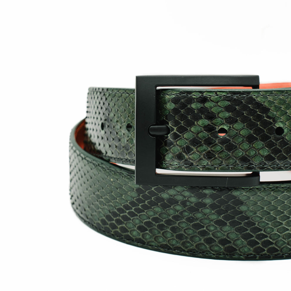 Genuine Natural Green Python Leather Belt – Artifex Leather Works