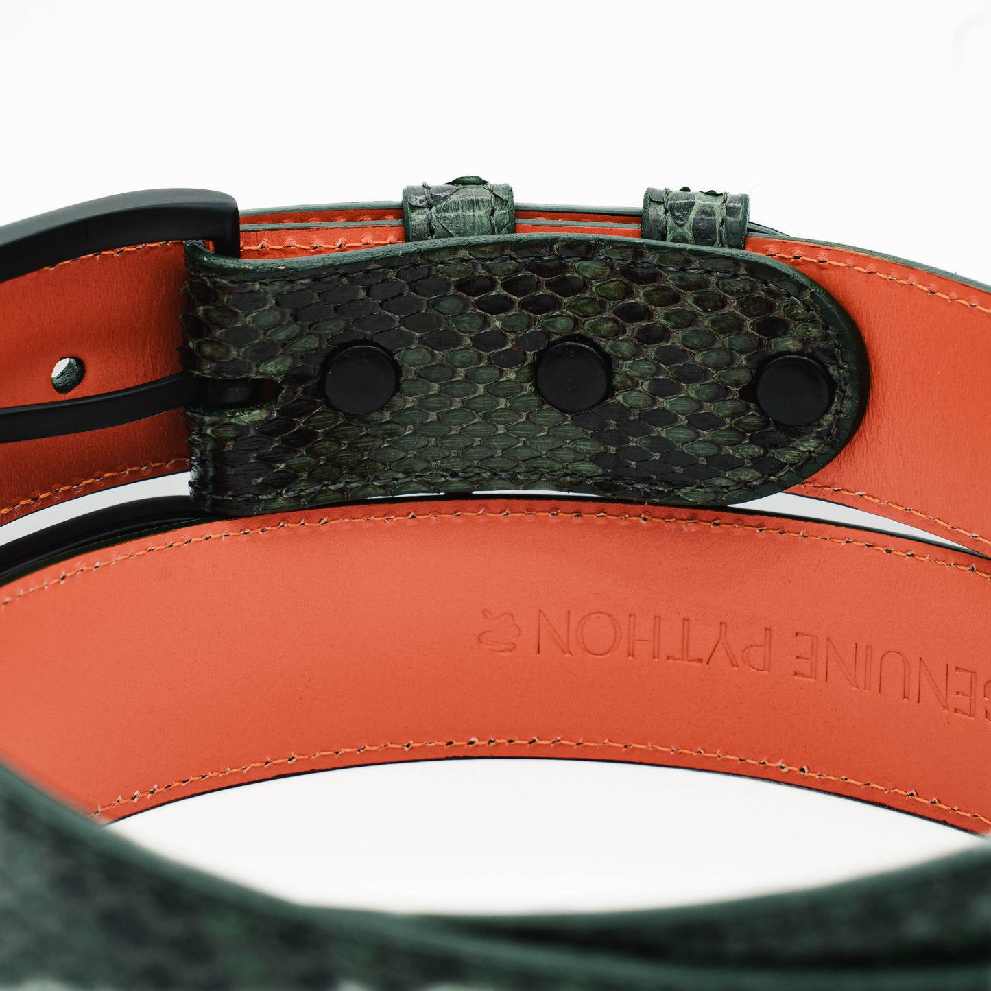 Genuine Natural Green Python Leather Belt