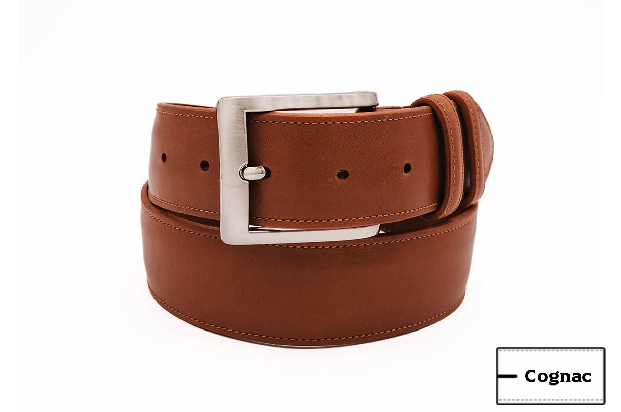 Authentic Cognac Italian Calf Leather Belt