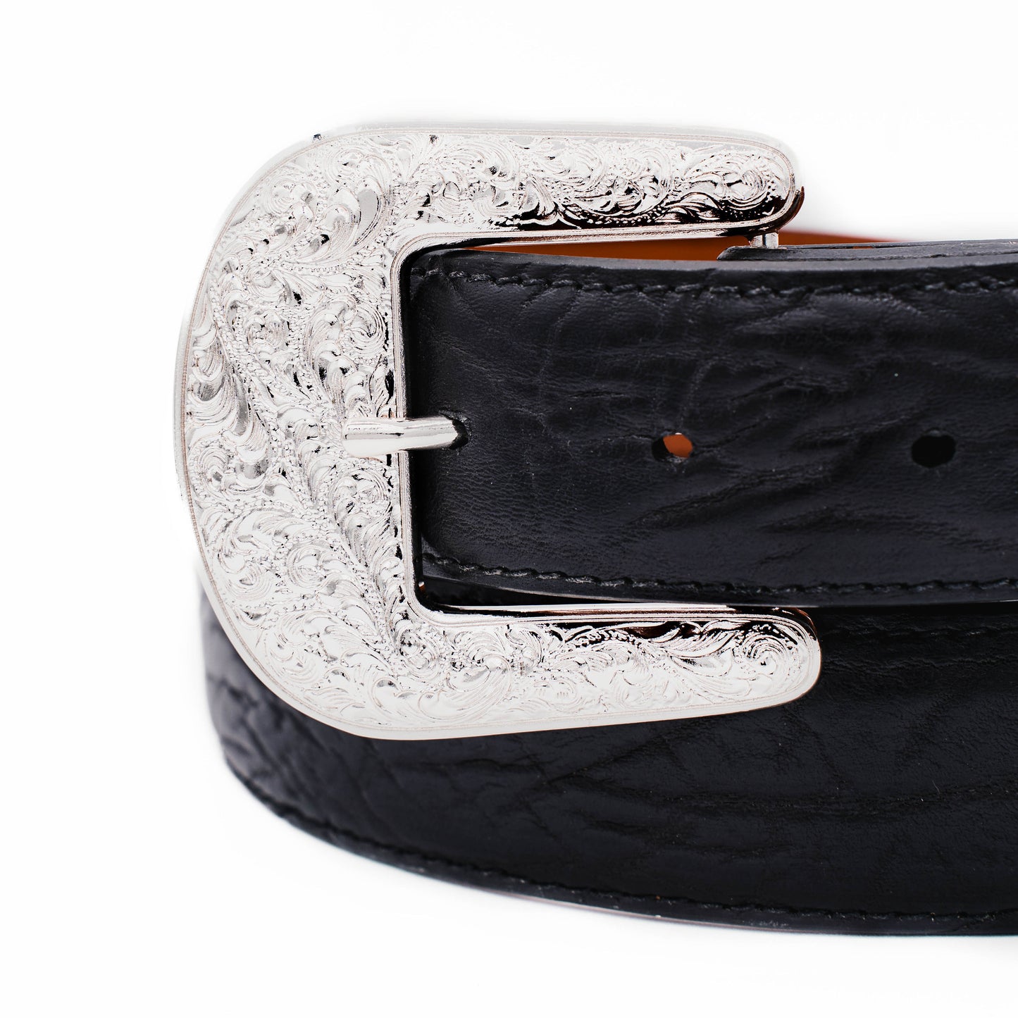 The "Taylor" Black Bull shoulder Leather Belt