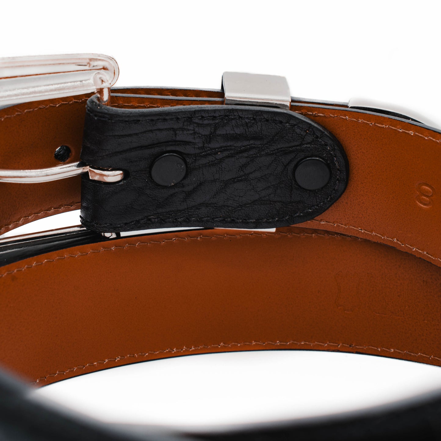 The "Taylor" Black Bull shoulder Leather Belt