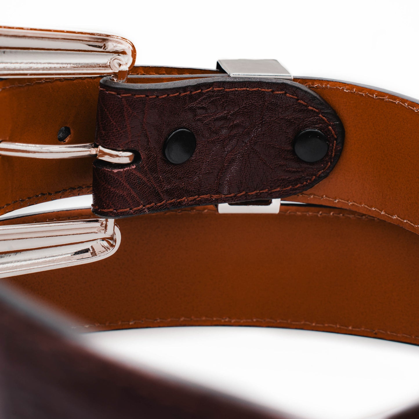 The "Taylor" Black Cherry Bull shoulder Leather Belt