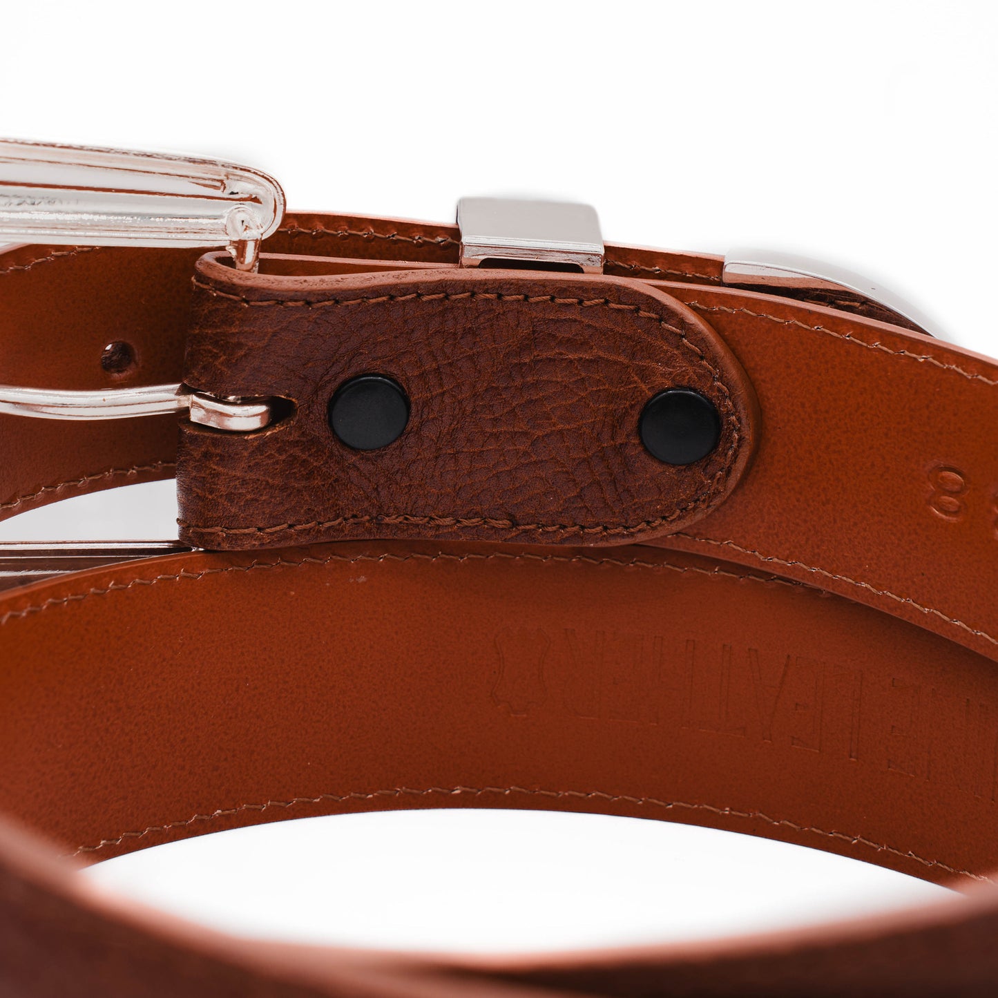 The "Taylor" Cognac Bull shoulder Leather Belt