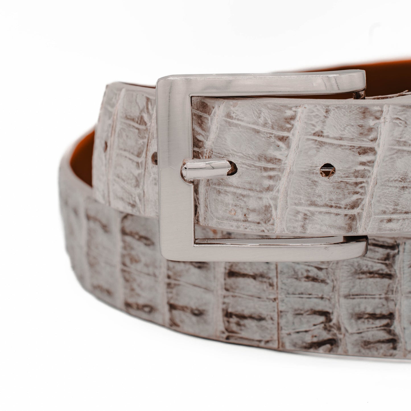 Natural Alligator Double Tail Leather Belt