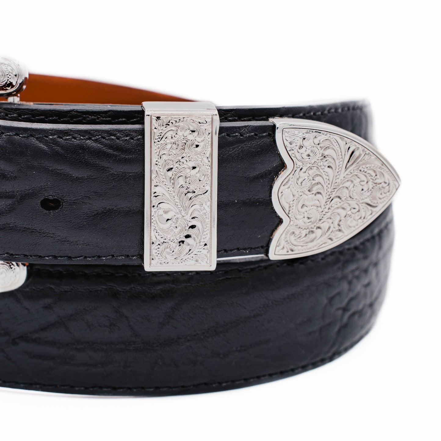 The "Taylor" Black Bull shoulder Leather Belt