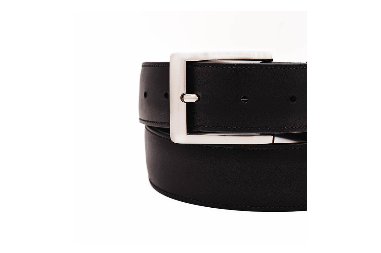 Authentic Black Italian Calf Leather Belt