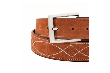 Buckaroo Brick Italian Suede Leather Belt