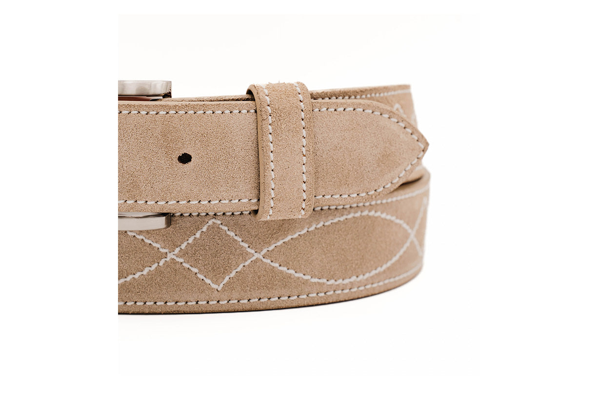 Buckaroo Cappuccino Italian Suede Leather Belt