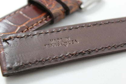 Handmade Peanut Brown Alligator Leather Watch Strap