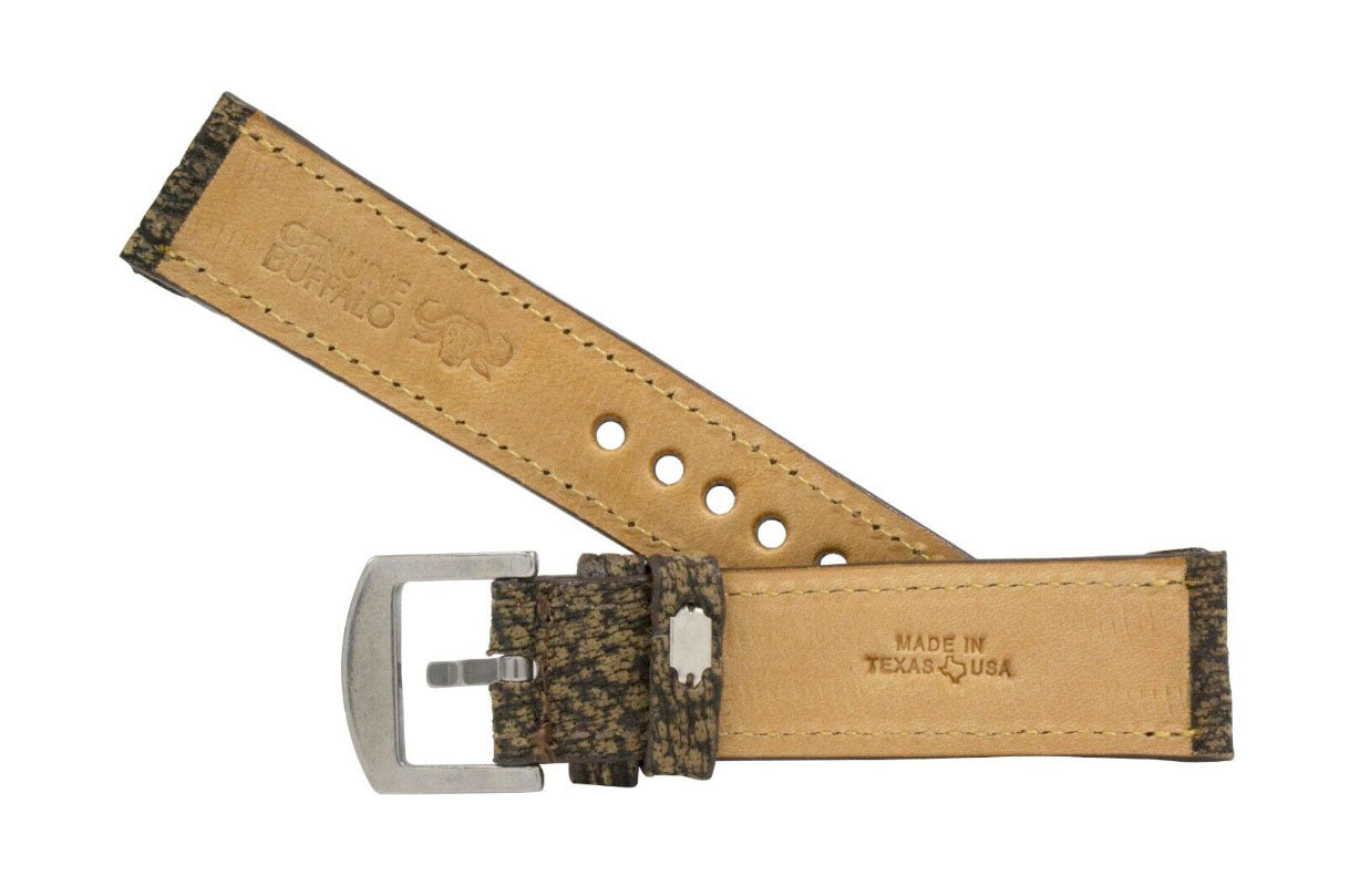 Rustic Brown Buffalo Leather Watch Strap