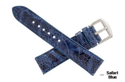 Safari Blue Ostrich Leg Watch Strap