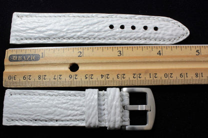 Genuine White Shark leather Watch Strap