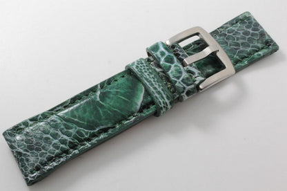 Green Jade Ostrich Leg Leather Watch Strap