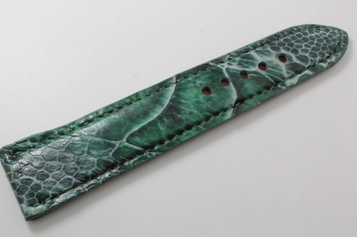 Green Jade Ostrich Leg Leather Watch Strap