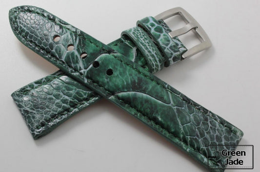 Green Jade Ostrich Leg Leather Watch Strap