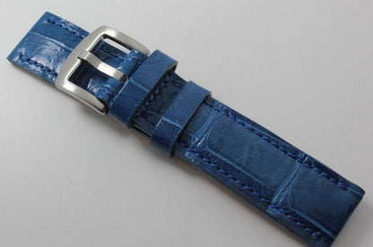 Handmade Lapis Alligator Leather Watch Strap