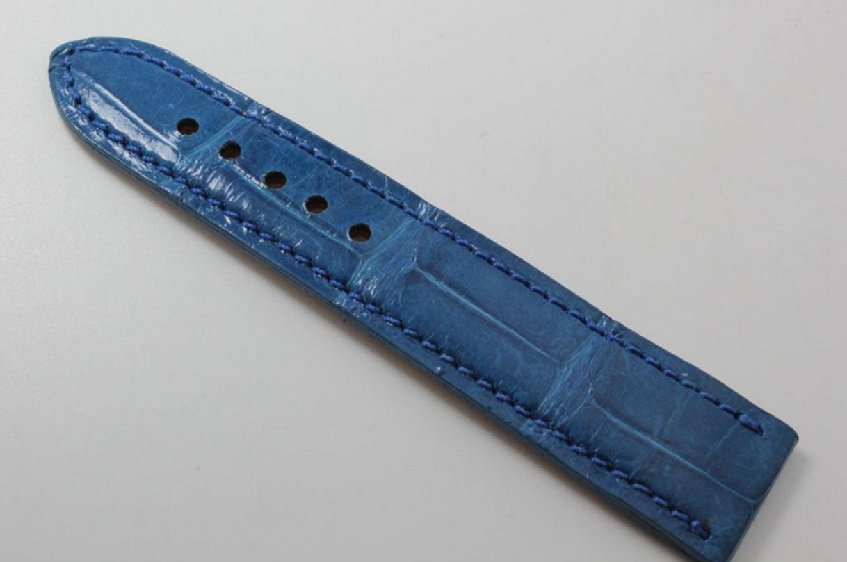 Handmade Lapis Alligator Leather Watch Strap