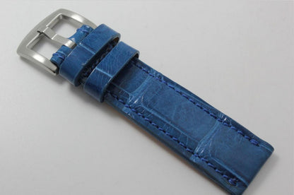 Handmade Lapis Alligator Leather Watch Strap