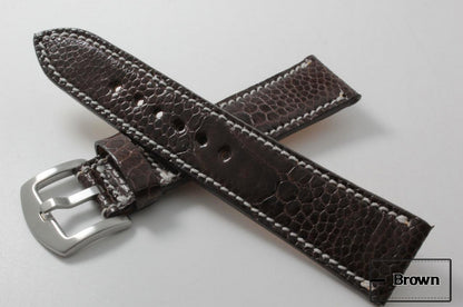 Brown Ostrich Leg Leather Watch Strap