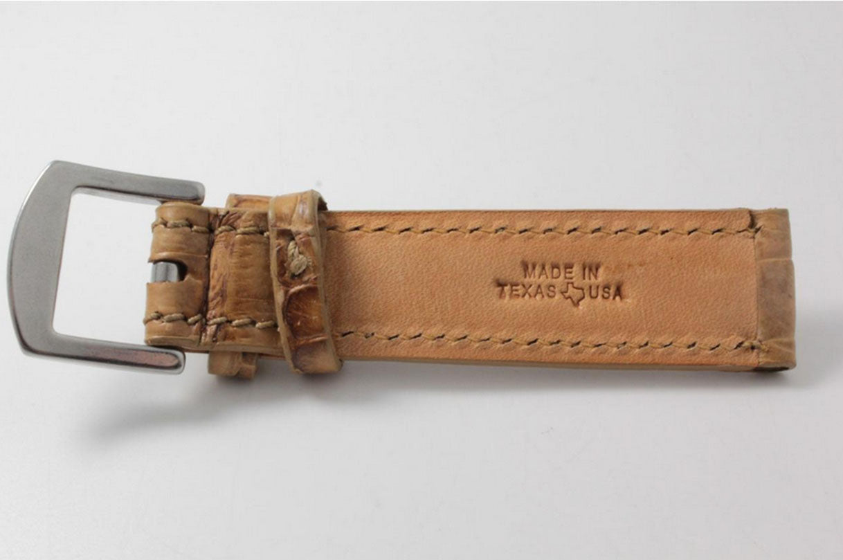 Handmade Tan Alligator Leather Watch Strap