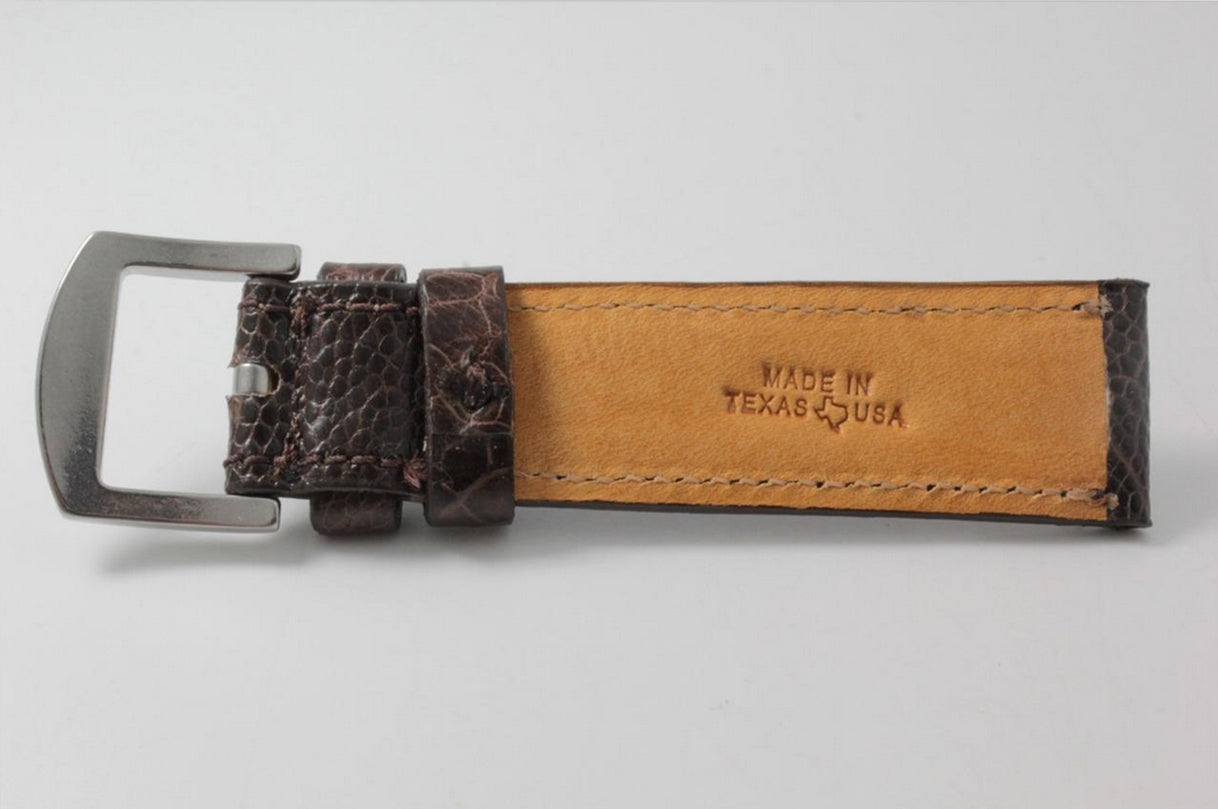 Dark Brown Ostrich Leg Leather Watch Strap