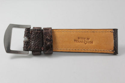 Dark Brown Ostrich Leg Leather Watch Strap