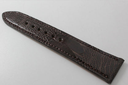 Dark Brown Ostrich Leg Leather Watch Strap