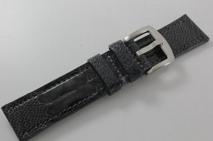 Dark Grey Ostrich Leg Leather Watch Strap