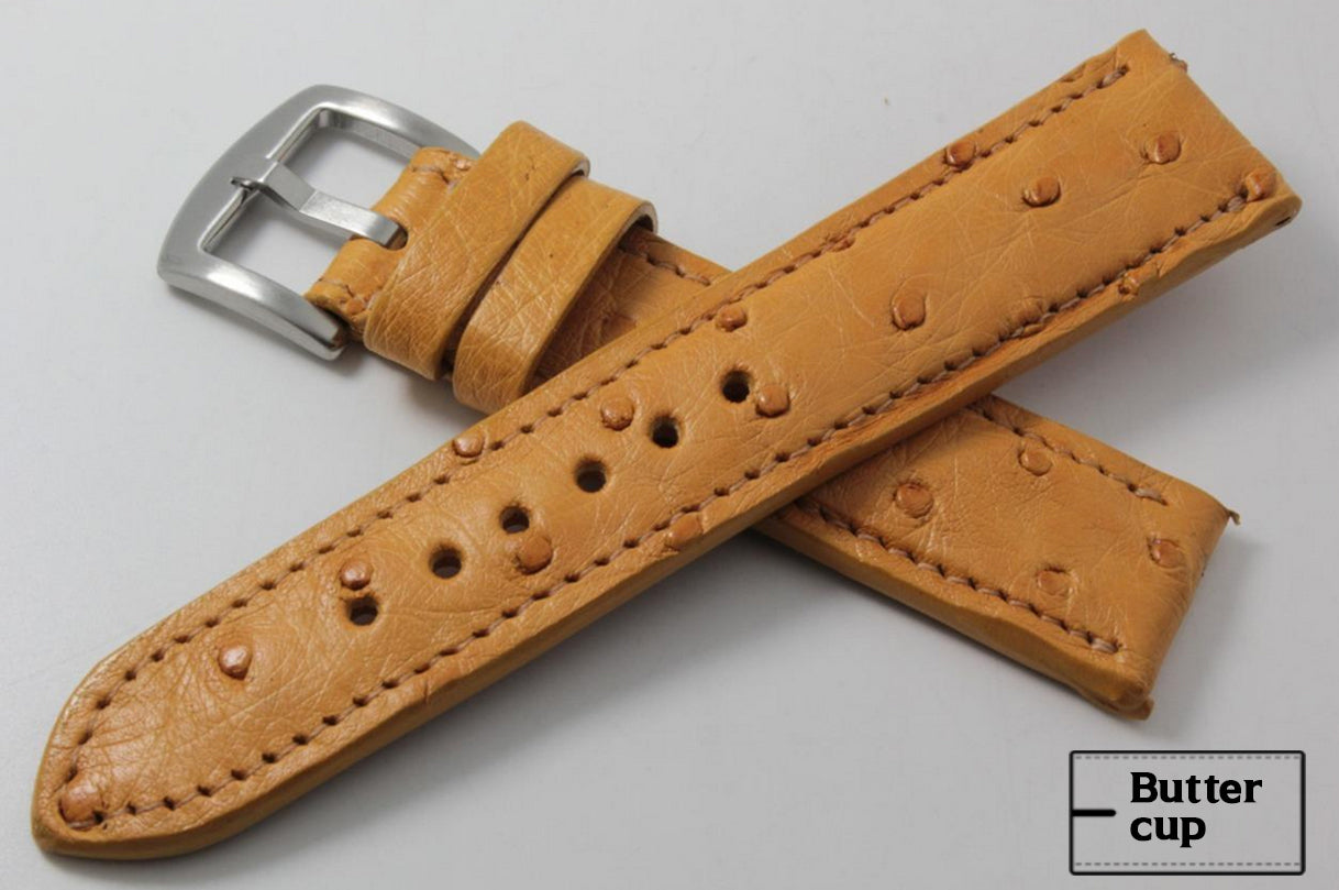 Butter Cup Full Quill Ostrich Leather Watch Strap