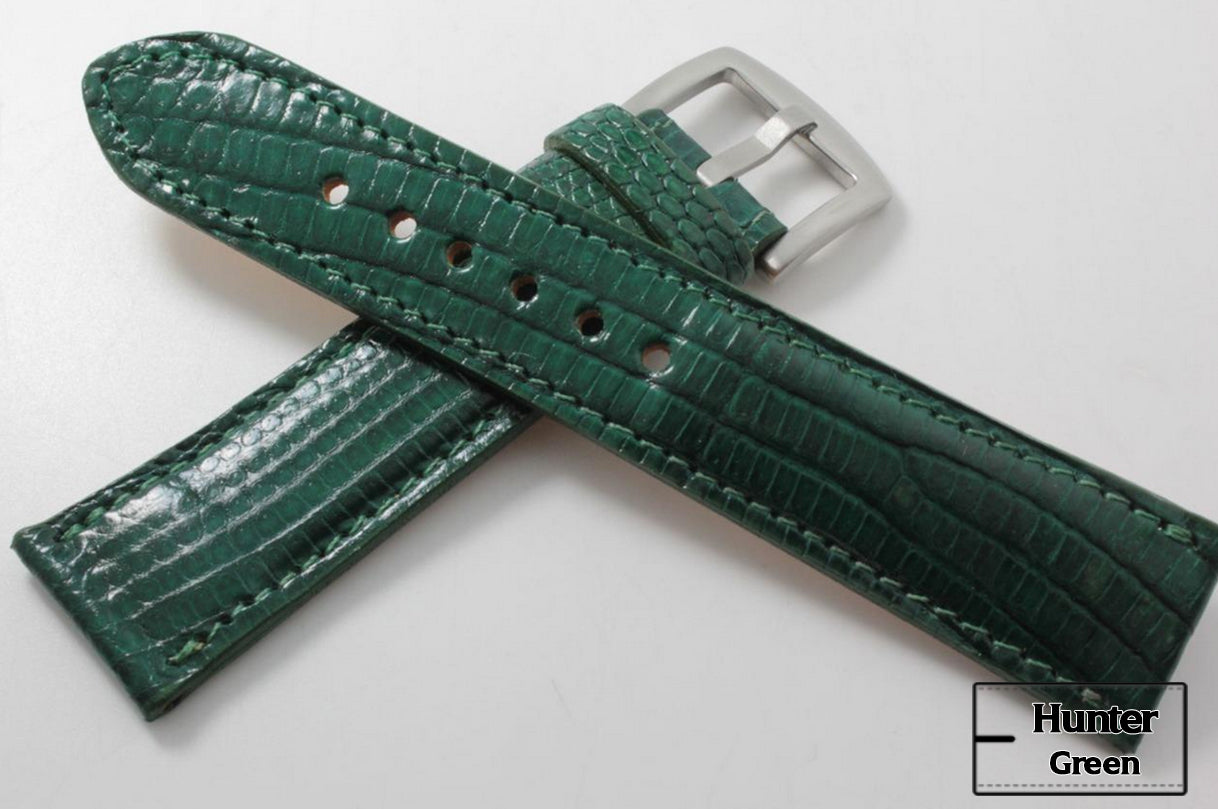 Hunter Green Lizard Leather Watch Strap