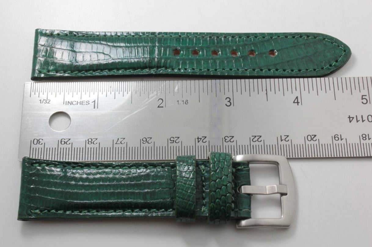 Hunter Green Lizard Leather Watch Strap