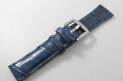 Handmade Blue Sapphire Alligator Leather Watch Strap