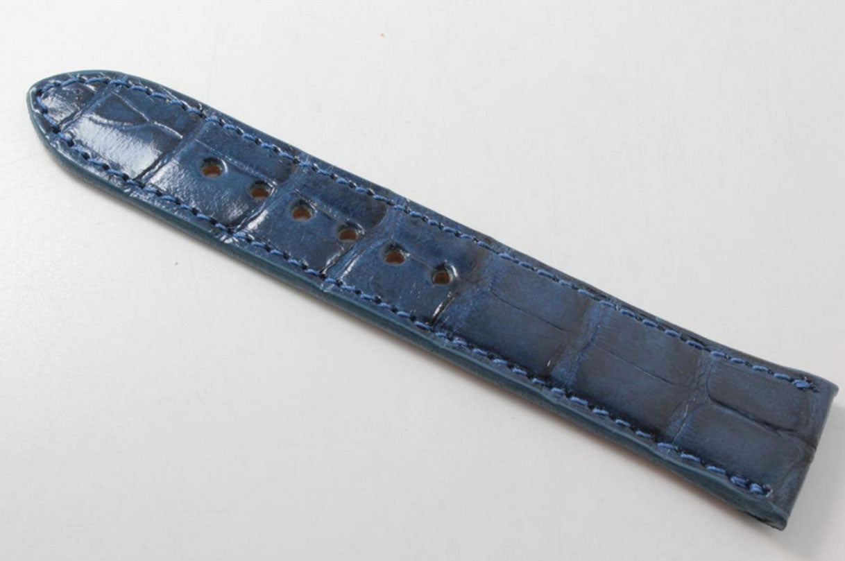 Handmade Blue Sapphire Alligator Leather Watch Strap