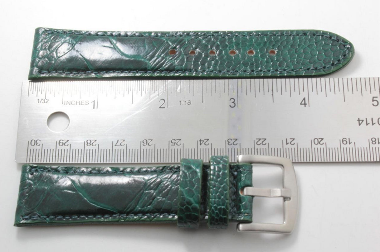 Hunter Green Ostrich Leg Leather Watch Strap