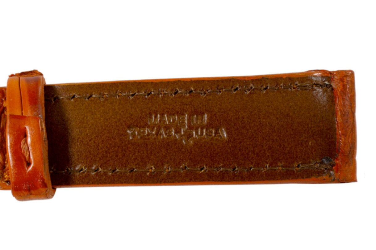 Handmade Tangerine Alligator Leather Watch Strap