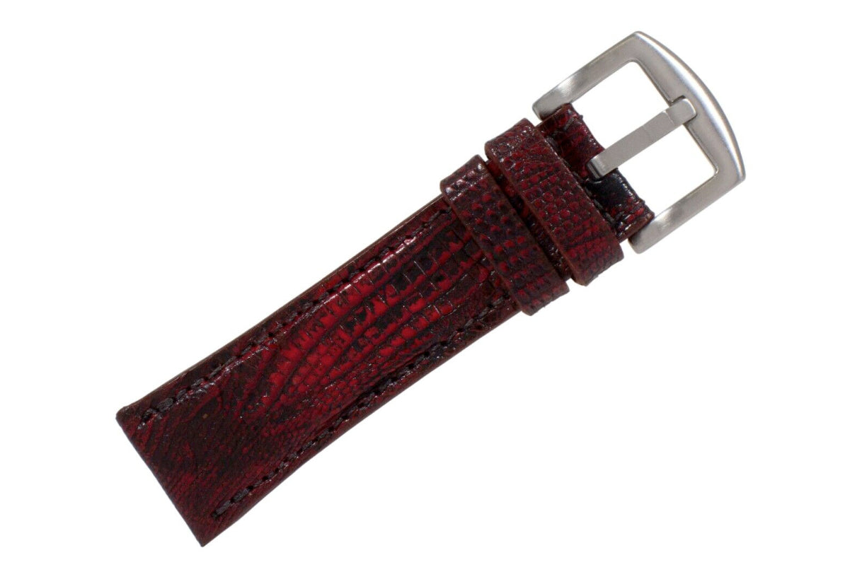 Black Cherry Lizard Leather Watch Strap