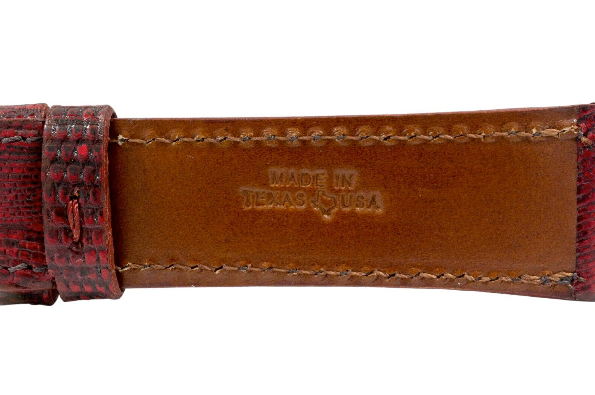 Black Cherry Lizard Leather Watch Strap