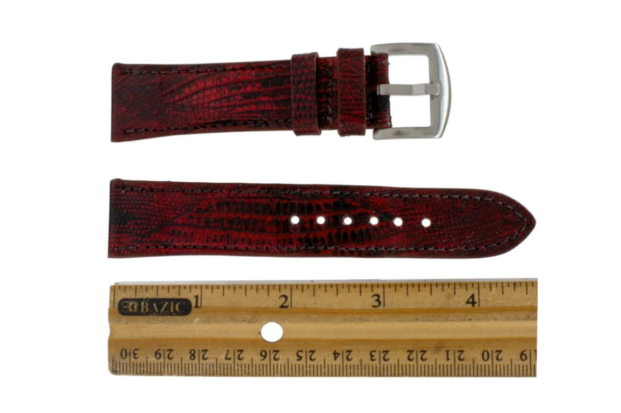 Black Cherry Lizard Leather Watch Strap