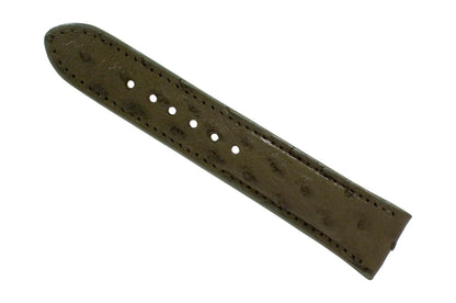 Genuine Olive Green Ostrich Leg Leather Watch Strap