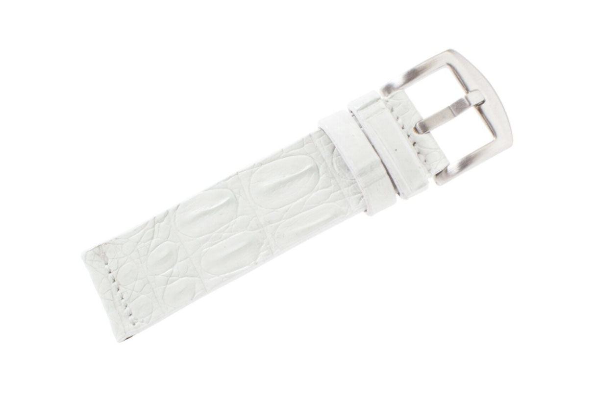 Handmade Genuine White Alligator Leather Watch Strap