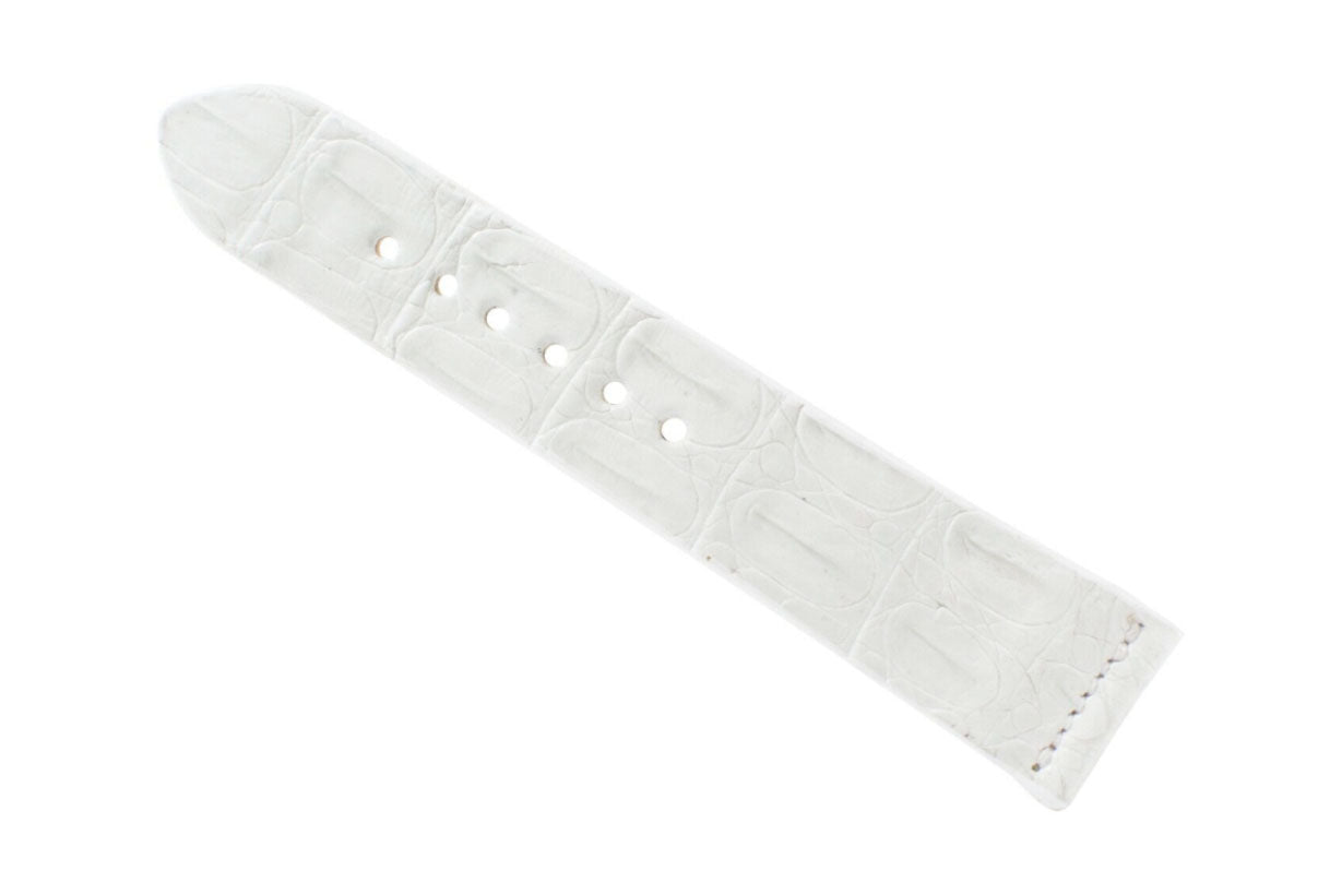 Handmade Genuine White Alligator Leather Watch Strap