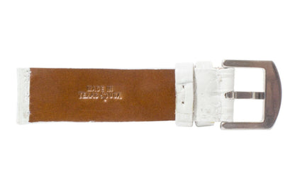 Handmade Genuine White Alligator Leather Watch Strap