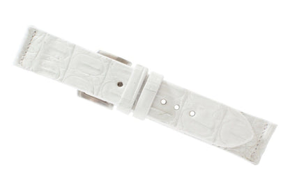 Handmade Genuine White Alligator Leather Watch Strap