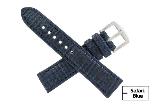 Genuine Safari Blue Shark leather Watch Strap