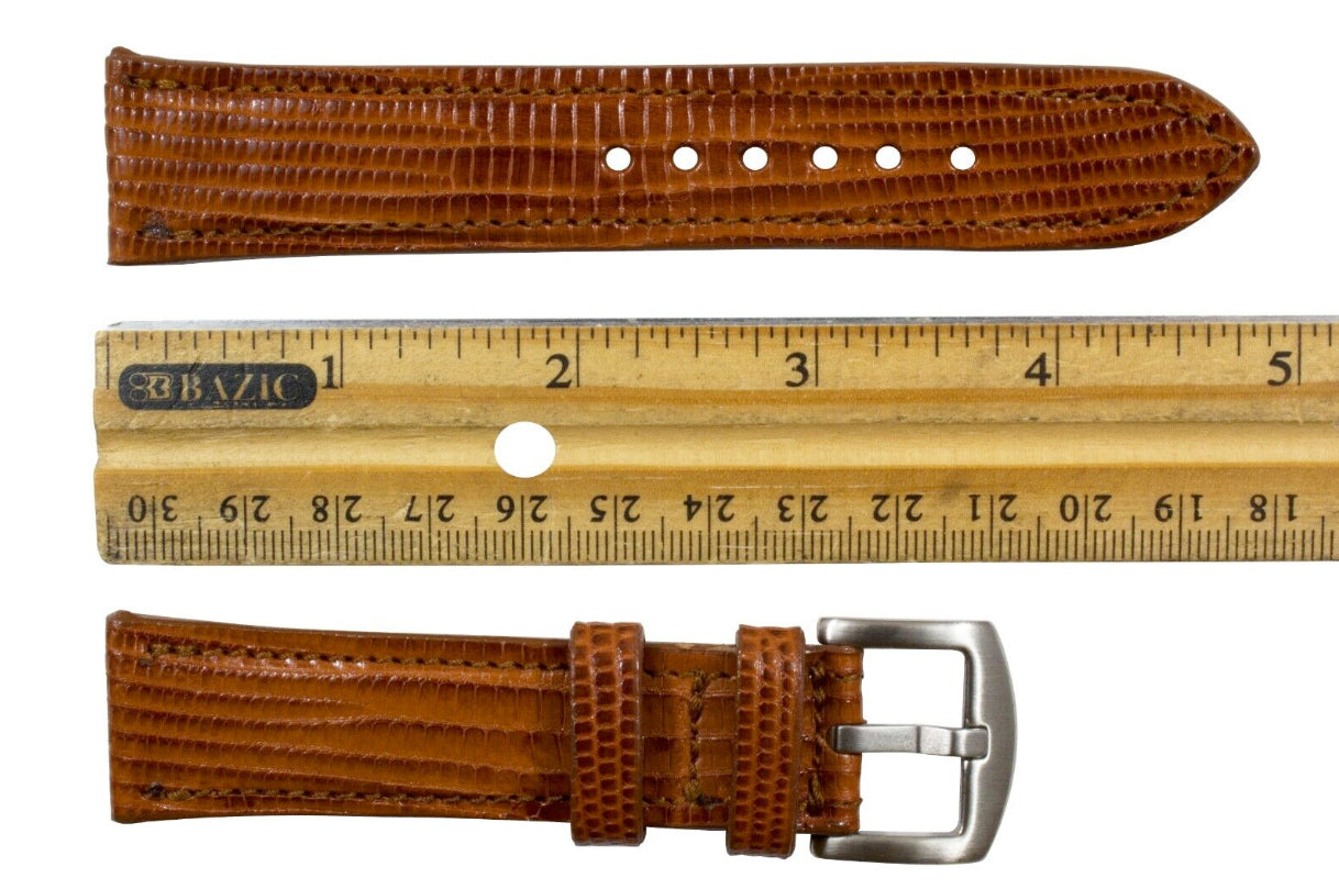 Cognac Lizard Leather Watch Strap