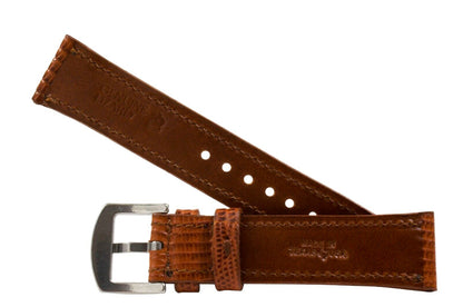 Cognac Lizard Leather Watch Strap