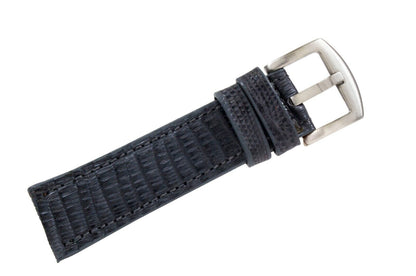 Dark Gray Lizard Leather Watch Strap