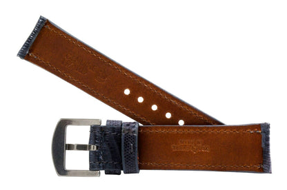 Dark Gray Lizard Leather Watch Strap