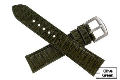 Olive Green Lizard Leather Watch Strap