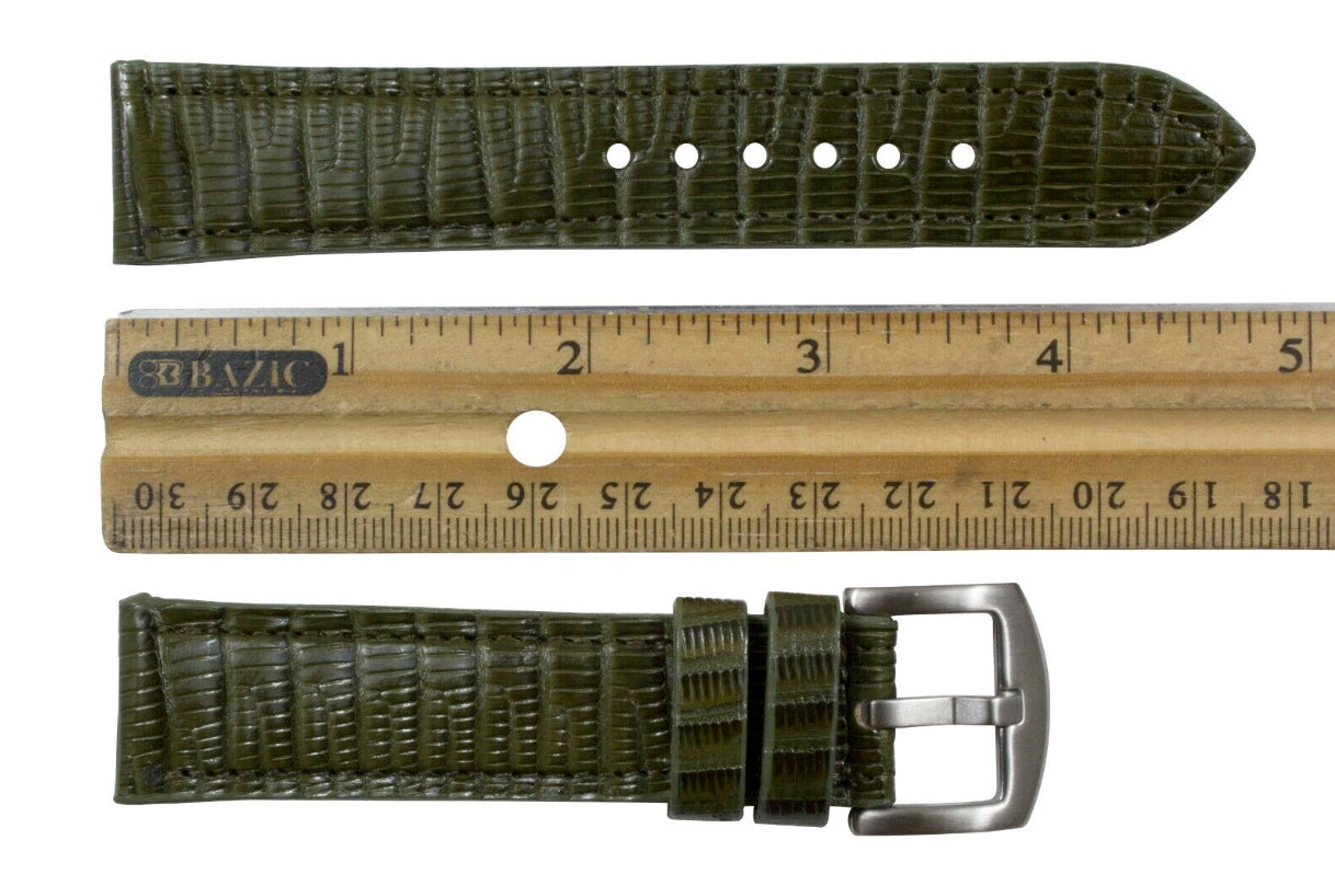 Olive Green Lizard Leather Watch Strap